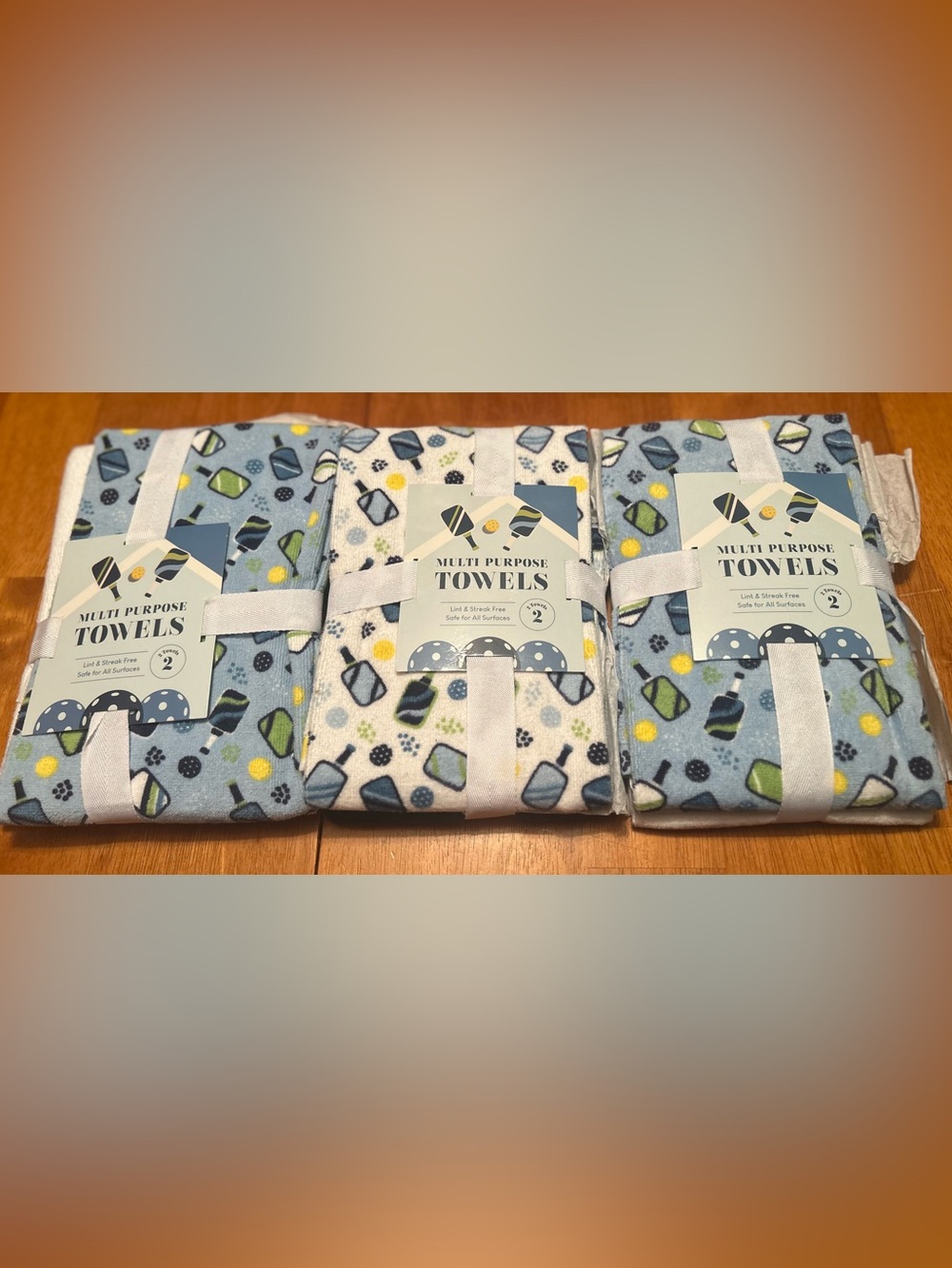 HomePlace Market multi-purpose towels feature a playful pickleball 🏓pattern